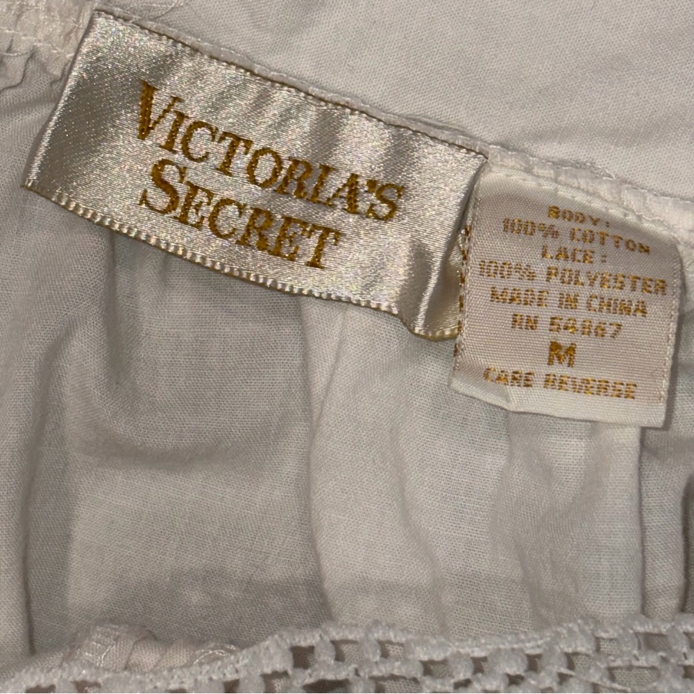 Vintage Victoria’s Secret 90’s White Label Crochet Detail Nightgown Dress Large - Picture 7 of 8
